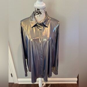NWT Anthropology Metallic Button-Up Shirt